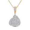 Image 1 : Mens Diamond Allah Islam Charm Pendant 5/8 Cttw 14kt Yellow Gold