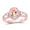 Image 1 : Oval Morganite Solitaire Ring 1-3/8 Cttw 14kt Rose Gold