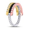 Image 3 : Black Color Enhanced Diamond Convertible Band Ring 1 Cttw 10kt Tri-Tone Gold