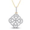 Diamond Offset Square Pendant 1/2 Cttw 10kt Yellow Gold