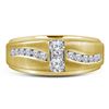 Mens Diamond Wedding Band Ring 5/8 Cttw 10kt Yellow Gold