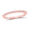 Image 1 : Diamond Milgrain Stackable Band Ring 1/20 Cttw 10kt Rose Gold
