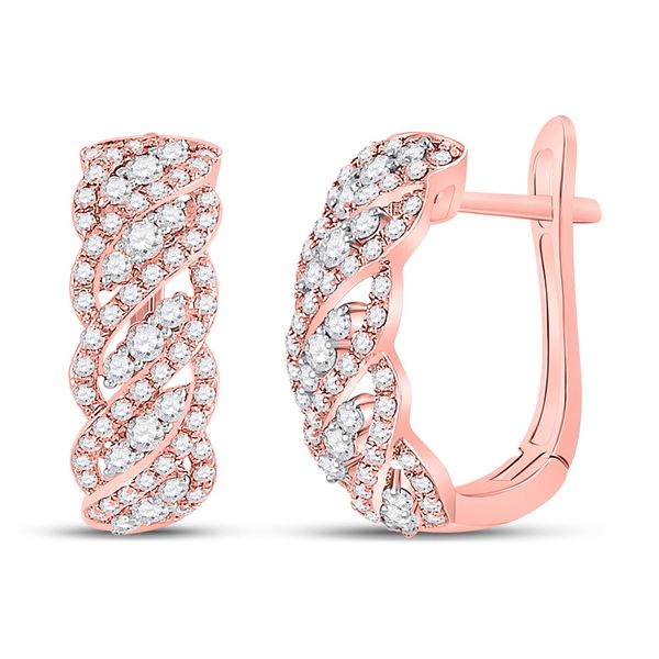Diamond Cascading Fashion Earrings 5/8 Cttw 14kt Rose Gold