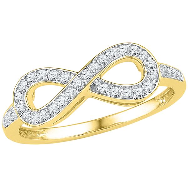 Diamond Infinity Ring 1/5 Cttw 10kt Yellow Gold