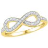 Image 1 : Diamond Infinity Ring 1/5 Cttw 10kt Yellow Gold