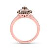 Image 3 : Brown Diamond Teardrop Ring 3/4 Cttw 14kt Rose Gold