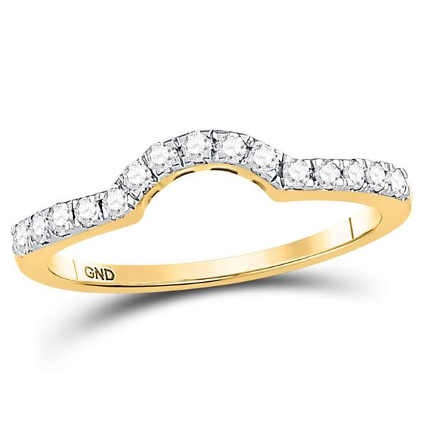 Diamond Curved Wedding Enhancer Band Ring 1/4 Cttw 14kt Yellow Gold