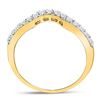 Image 4 : Diamond Curved Wedding Enhancer Band Ring 1/4 Cttw 14kt Yellow Gold