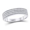 Image 4 : His Hers Diamond Cluster Matching Wedding Set 3/4 Cttw 10kt White Gold