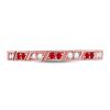 Image 2 : Ruby Diamond Milgrain Stackable Band Ring 1/4 Cttw 10kt Rose Gold