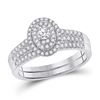 Image 1 : Diamond Bridal Wedding Ring Band Set 1/2 Cttw 10kt White Gold