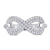 Image 2 : Diamond Infinity Ring 1/3 Cttw 10kt White Gold