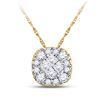 Image 1 : Princess Diamond Square Pendant 1/4 Cttw 14kt Yellow Gold