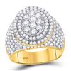 Image 1 : Mens Diamond Statement Cluster Ring 2-1/2 Cttw 10kt Yellow Gold