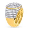 Image 3 : Mens Diamond Statement Cluster Ring 2-1/2 Cttw 10kt Yellow Gold