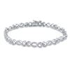 Image 1 : Diamond Heart Twist Link Bracelet 1/4 Cttw Sterling Silver