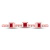 Image 2 : Princess Ruby 3-Stone Beaded Stackable Band Ring 1/20 Cttw 10kt Rose Gold