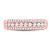 Image 2 : Diamond Triple Row Band Ring 1/2 Cttw 14kt Rose Gold