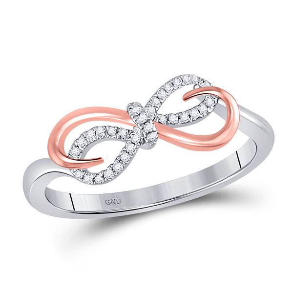 Diamond Infinity Ring 1/12 Cttw 10kt Two-tone Gold