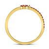 Image 4 : Ruby Key Stackable Band Ring 1/5 Cttw 10kt Yellow Gold