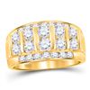 Image 1 : Mens Diamond Wedding Channel Set Band Ring 2 Cttw 14kt Yellow Gold
