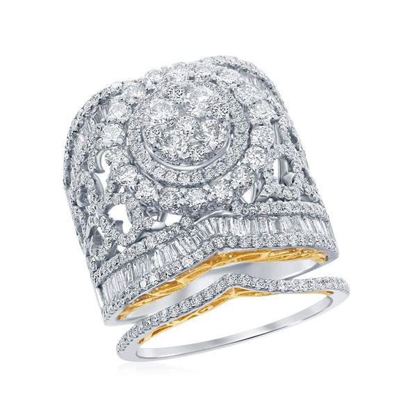 Diamond Bridal Wedding Ring Band Set 3 Cttw 14kt Two-tone Gold