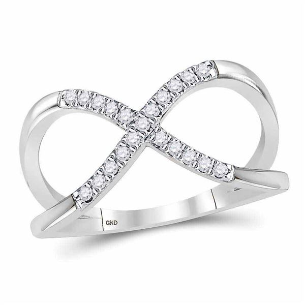 Diamond Split-shank Infinity Ring 1/6 Cttw 10kt White Gold