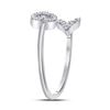 Image 3 : Diamond Heart Arrow Band Ring 1/10 Cttw 10kt White Gold