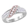 Image 1 : Princess Diamond Crossover Band Ring 1 Cttw 14kt Two-tone Gold