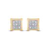 Image 2 : Diamond Square Earrings .01 Cttw 10kt Yellow Gold