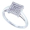 Image 1 : Diamond Square Cluster Ring 1/4 Cttw 10kt White Gold