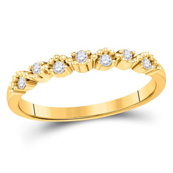 Diamond Stackable Band Ring 1/8 Cttw 10kt Yellow Gold