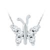 Image 1 : Diamond Small Butterfly Bug Insect Pendant 1/5 Cttw 10k White Gold