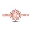 Image 2 : Morganite Starburst Solitaire Ring 3/4 Cttw 10kt Rose Gold