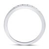 Image 4 : Machine-Set Diamond Wedding Band 1/2 Cttw 14kt White Gold