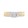 Image 2 : Princess Diamond Bridal Wedding Ring Band Set 1/3 Cttw 10kt Yellow Gold