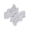 Image 2 : Baguette Diamond Bypass Cluster Fashion Ring 1-1/3 Cttw 14kt Yellow Gold