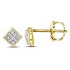 Image 1 : Diamond Square Earrings 1/20 Cttw 10kt Yellow Gold