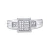Image 2 : Diamond Square Cluster Ring 1/10 Cttw Sterling Silver