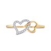 Image 2 : Diamond Double Heart Ring 1/20 Cttw 10kt Yellow Gold