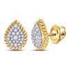 Image 1 : Diamond Teardrop Earrings 1/4 Cttw 10kt Yellow Gold