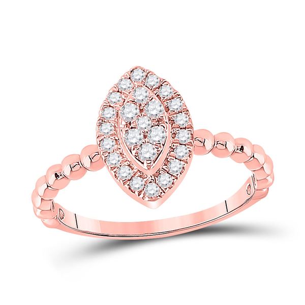 Diamond Oval Cluster Ring 1/3 Cttw 10kt Rose Gold