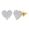 Image 1 : Diamond Heart Earrings 1/5 Cttw 10kt Yellow Gold