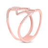 Image 3 : Diamond Bisected Negative Space Band Ring 1/4 Cttw 10kt Rose Gold