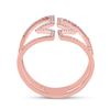 Image 4 : Diamond Bisected Negative Space Band Ring 1/4 Cttw 10kt Rose Gold