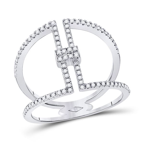 Diamond Negative Space Band Ring 1/4 Cttw 10kt White Gold