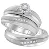 Image 1 : His Hers Diamond Solitaire Matching Wedding Set 1/5 Cttw 10kt White Gold