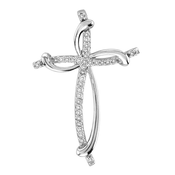 Diamond Cross Pendant 1/10 Cttw Sterling Silver