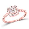 Image 1 : Diamond Square Cluster Ring 1/3 Cttw 10kt Rose Gold