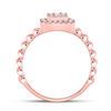 Image 4 : Diamond Square Cluster Ring 1/3 Cttw 10kt Rose Gold